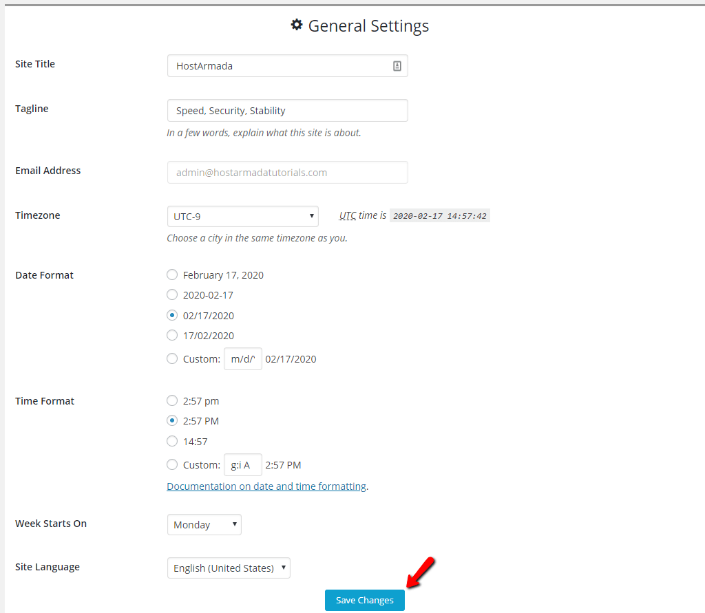 Configuring the general settings