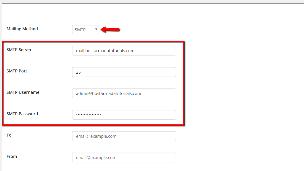 SMTP Settings