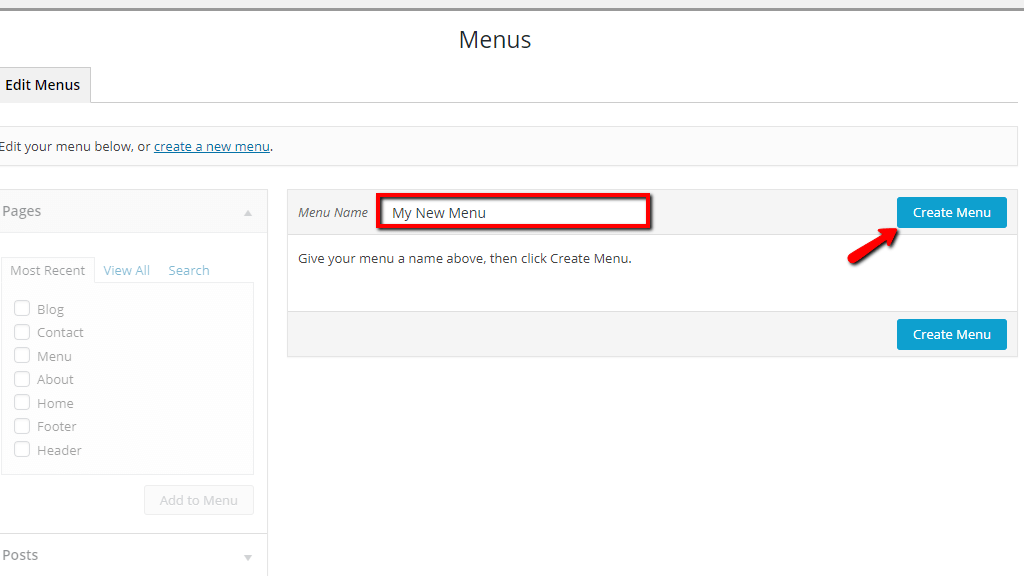 Configure menu name