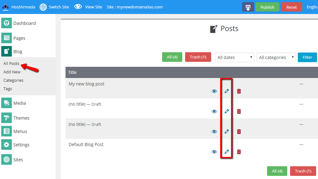 Editing an existing post