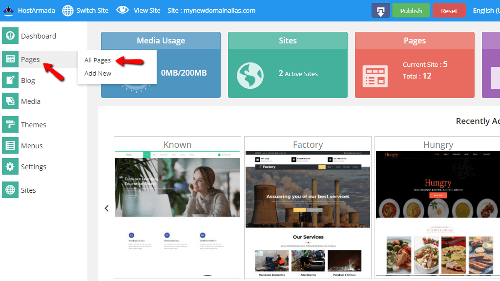 Accessing the pages for your website