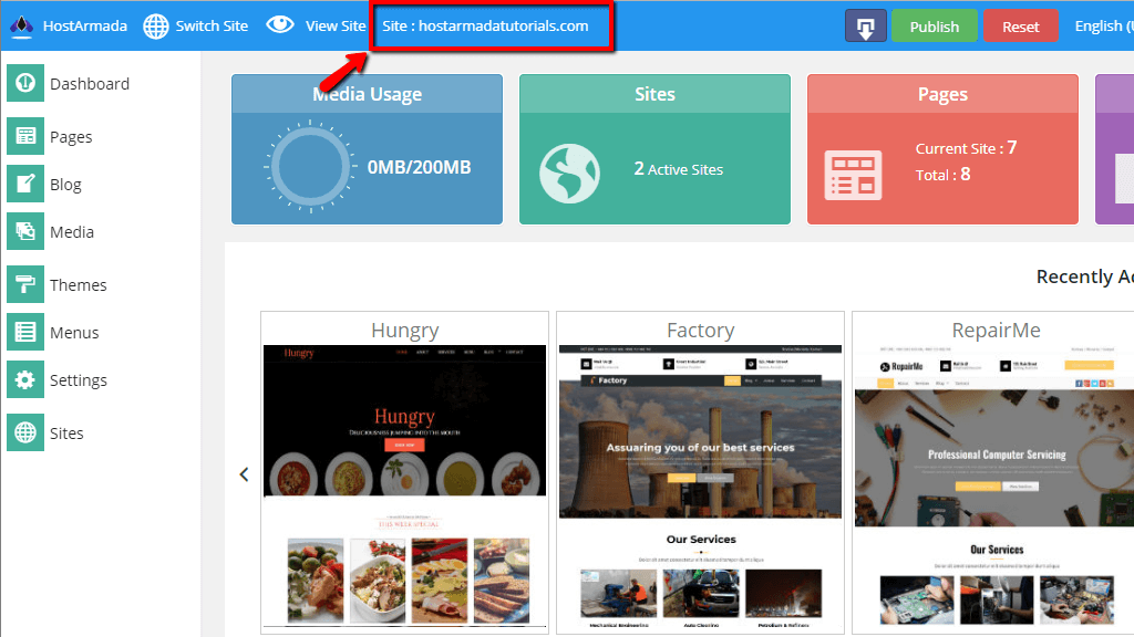 Selecting a website