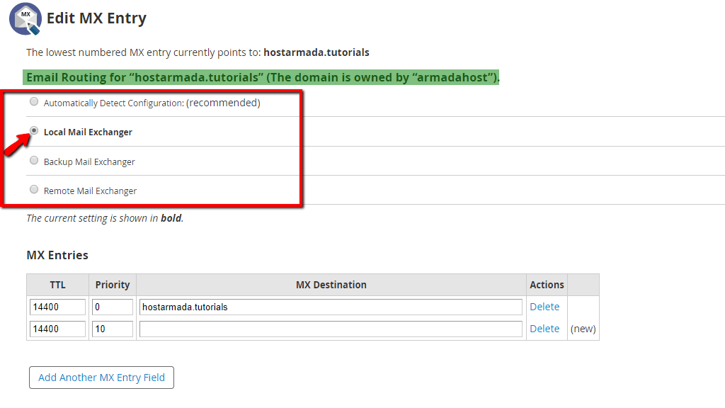 Email Routing options
