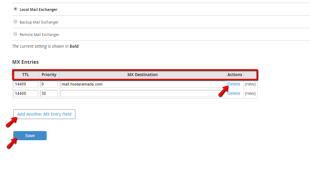 Configuring MX records