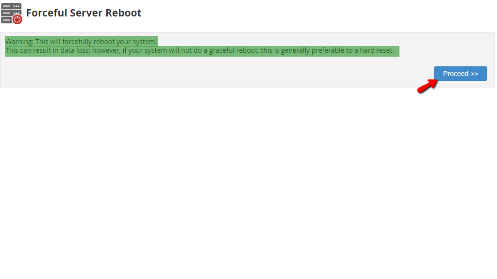 Forceful Server Reboot log