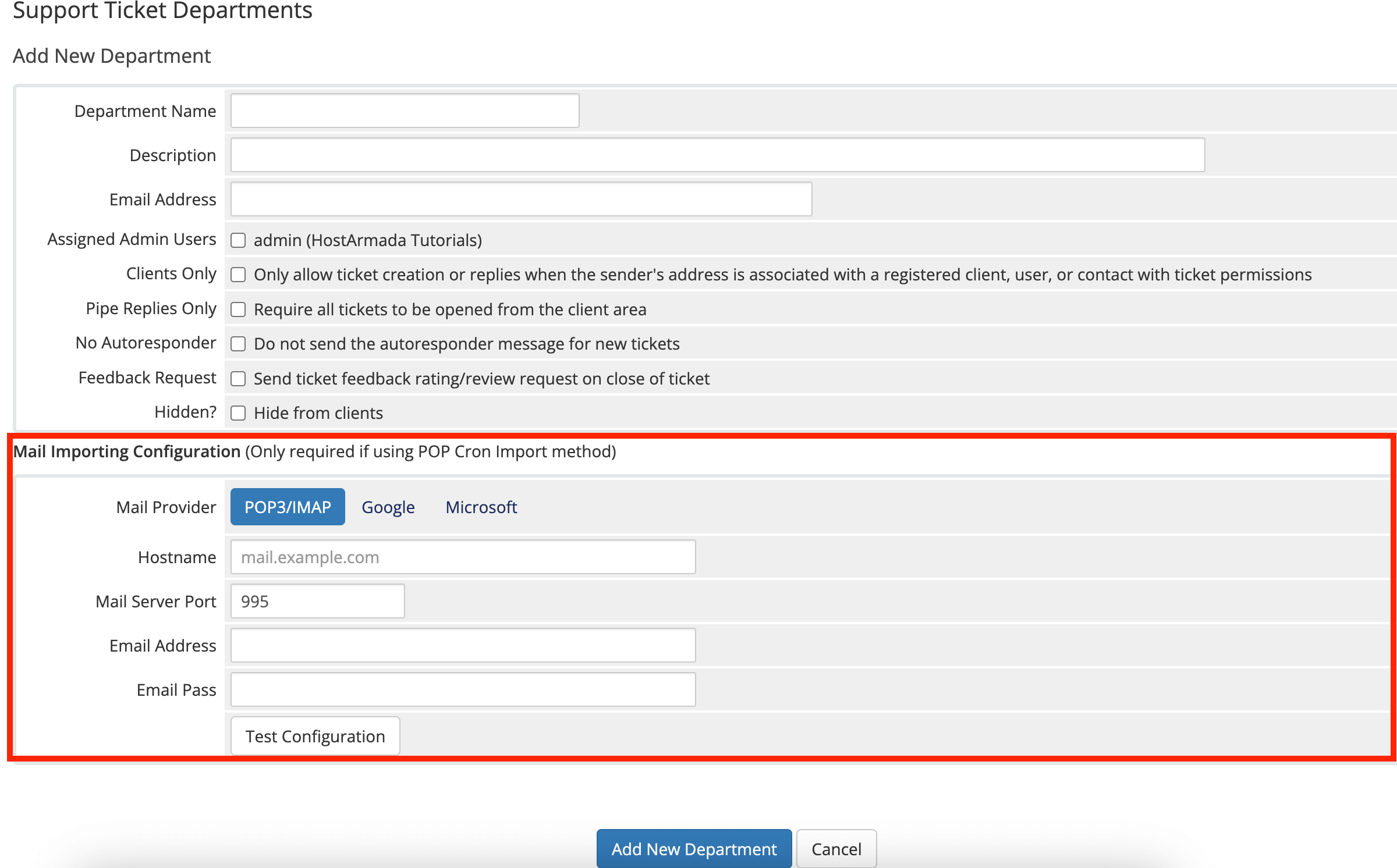 mail-piping-configuration