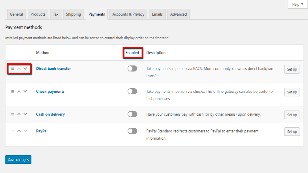 Organizing Payment gateways