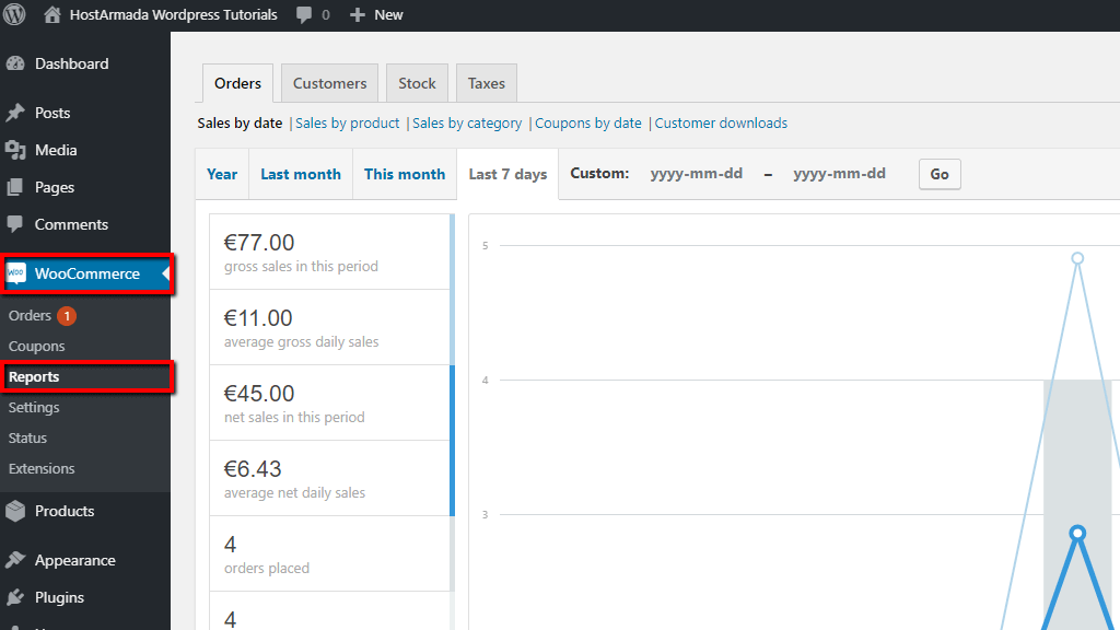 Accessing the Reports page