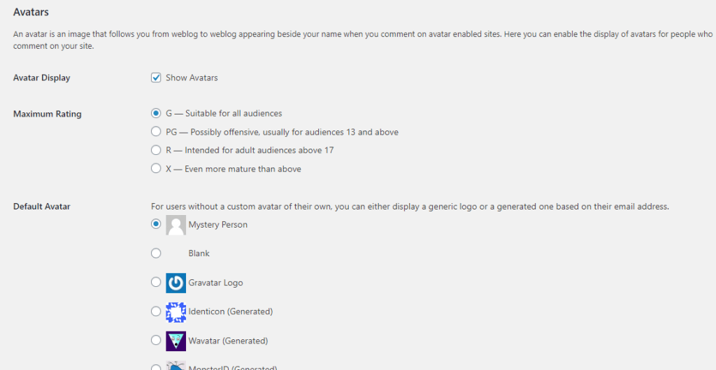 Comment Avatars and Suitability