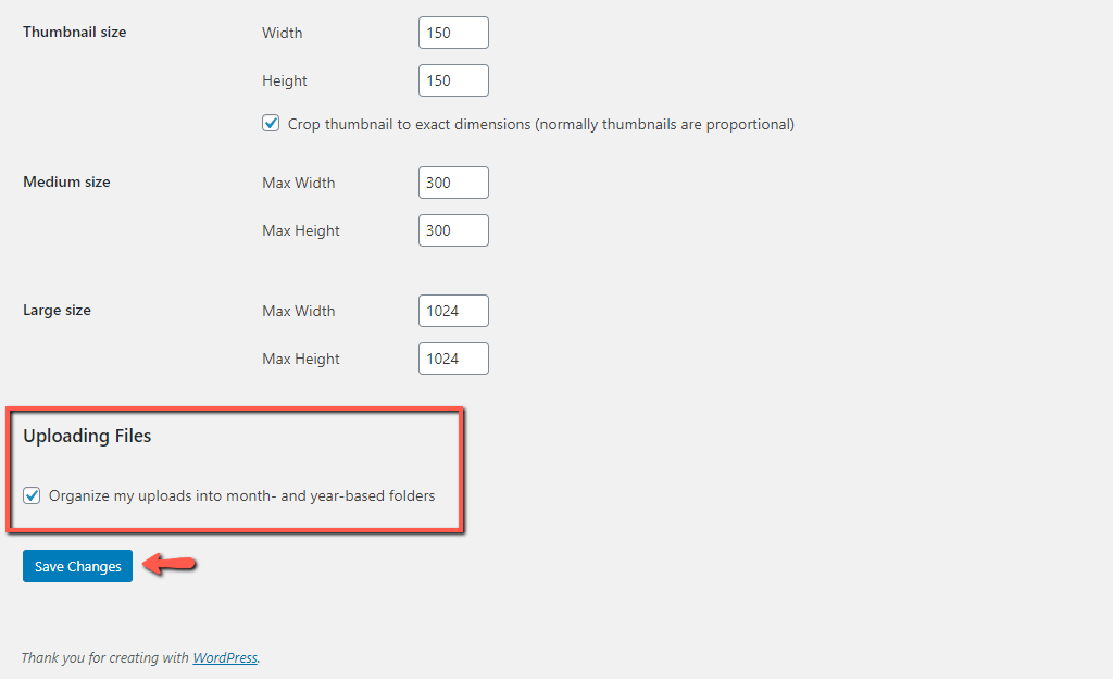 Organize WordPress images into moth- and year-based folders