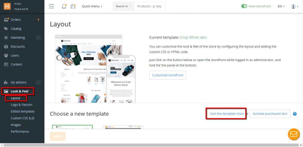 Access the Template Store