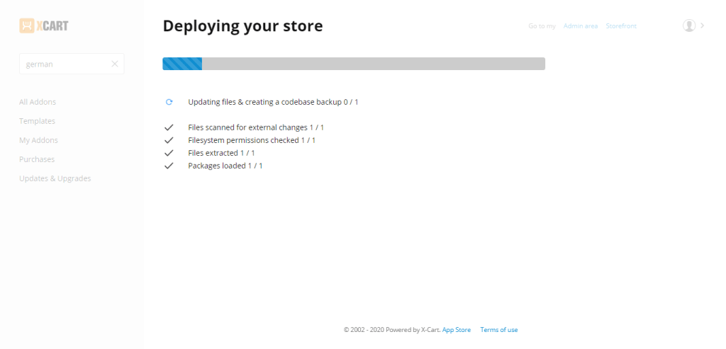 Installation progress bar