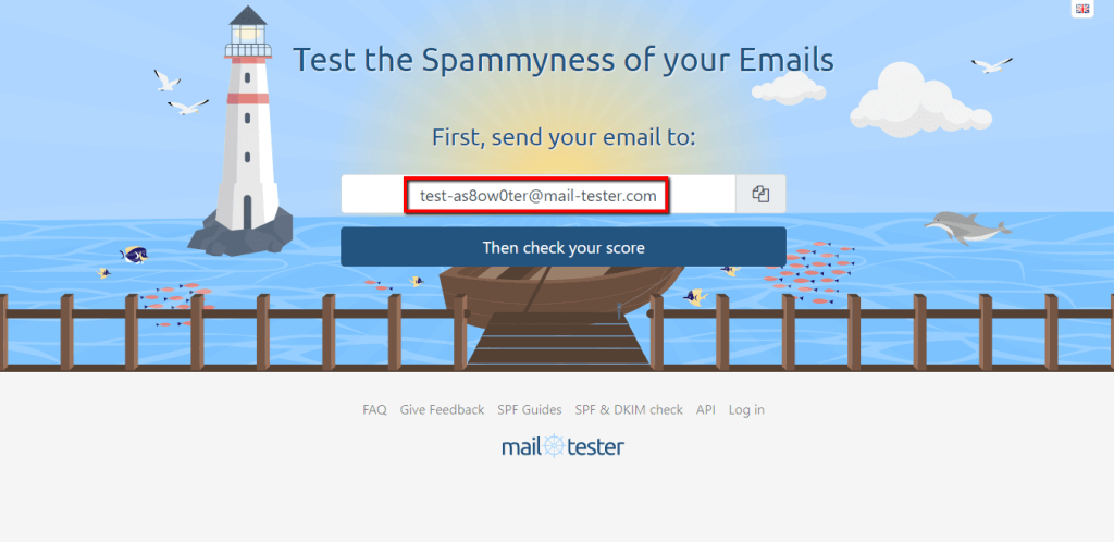 Copying the test email